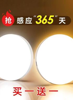 新品led灯感应灯感应人走灯灭全智能感应灯可充电楼梯厕所走廊灯