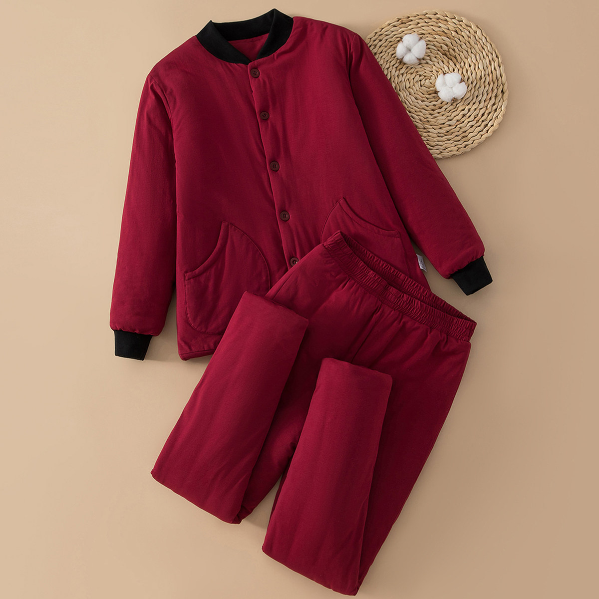 女士加厚棉衣冬纯棉花棉袄棉裤套装妈妈款保暖居家内外穿高腰棉裤