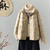 亏本捡漏外贸品牌断码 清货外套女加厚保暖羽绒服秋冬棉服短款 上衣