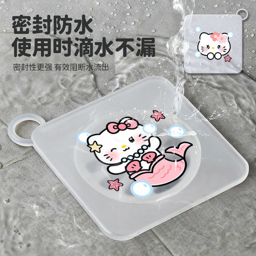 可爱卡通地漏防臭器卫生间浴室防臭神器厕所防臭盖透明硅胶地漏盖
