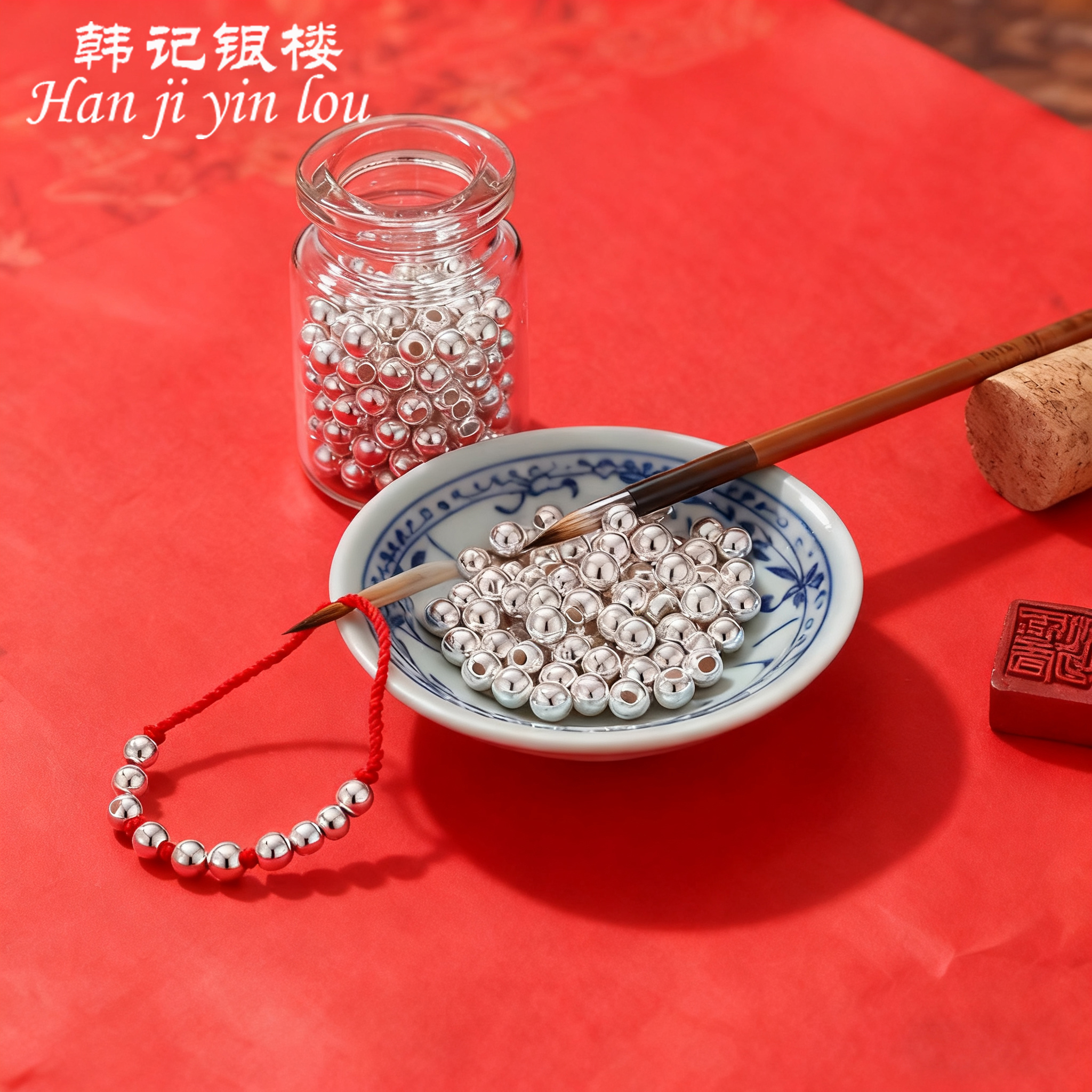 S999足银光面银珠子DIY散珠