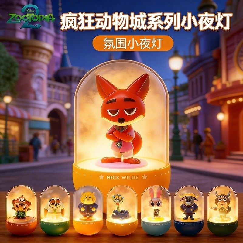 疯狂动物城2狐尼克周边小夜灯盲盒儿童玩具手办卧室摆件氛围灯,模玩/动漫/周边/娃圈三坑/桌游,潮玩盲盒,淘宝优惠券,粉丝福利购,淘宝优惠卷