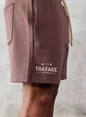 THAVAGE野蛮人健身训练短裤男女运动透气美式四分裤纯棉宽松短裤