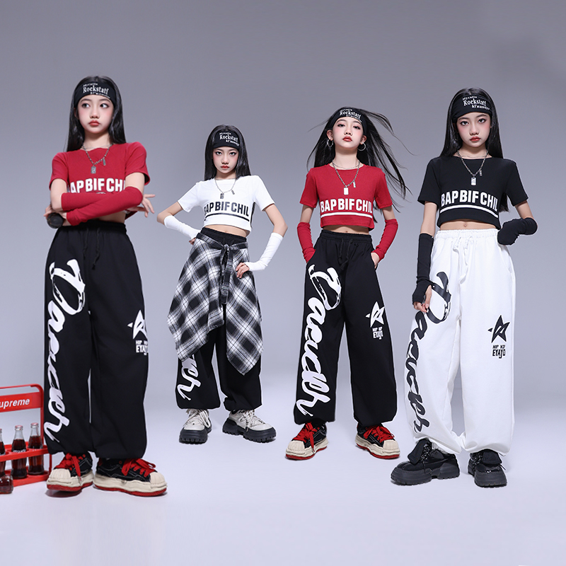 少儿露脐短袖上衣休闲运动卫裤潮