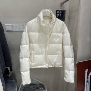 高端殴货铜氨丝重工爱心刺绣90白鹅绒羽绒服女韩版时尚小立领外套