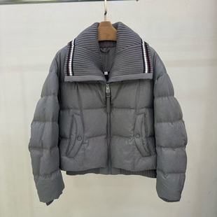高端欧货针织大翻领90白鸭绒羽绒服女高级感气质简约百搭保暖外套