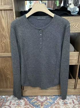 ITS A BAC 韩国半开扣套头羊毛针织衫女韩版时尚简约修身百搭上衣