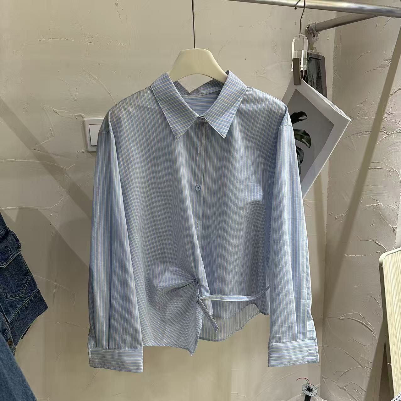 欧货法式条纹设计感衬衫女百搭
