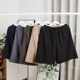 子宽松高腰直筒免烫真丝中老年 商务休闲百搭裤 薄款 桑蚕丝纯色短裤