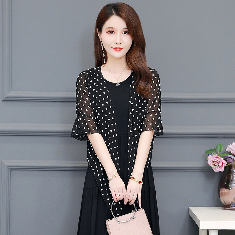 外搭夏配吊带裙的小披肩搭裙子上衣外套短款夏季开衫大码宽松罩衫