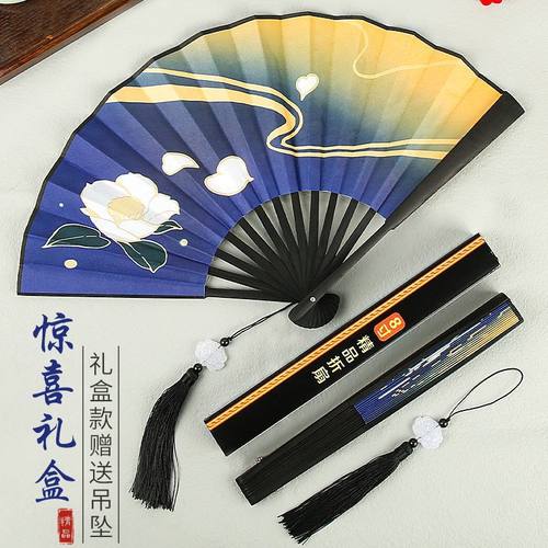 新中式原神周边神里绫华cos扇子印花双面绢布折扇中国风游戏动漫