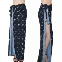 Черный, длинный, шелковый, со снежинками