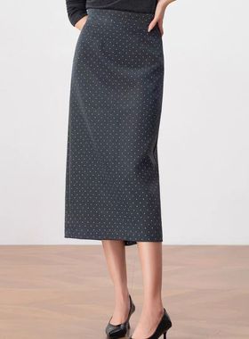 波点半身裙8372