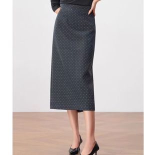 波点半身裙8372