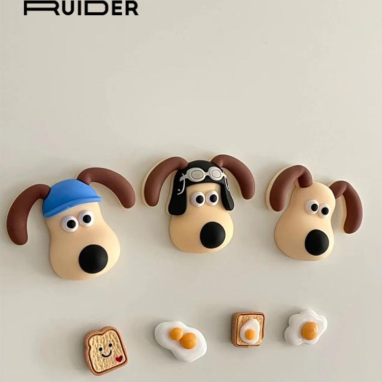 飞行员掌门狗冰箱贴杯贴创意装饰磁吸可爱卡通小狗水杯立体3D贴