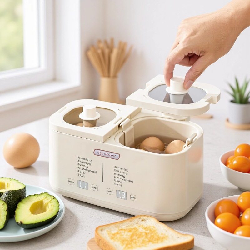 110V煮蛋器蒸蛋器多功能预约定时自动断电家用小型鸡蛋羹早餐神器