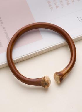 藏式山南鸡血藤手镯无节木手镯民族风藤镯文玩情侣饰品