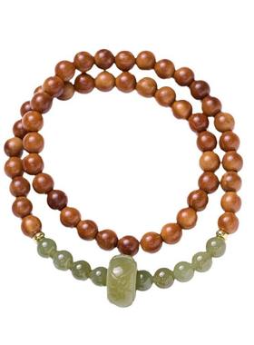 灵隐青山黛 库克菩提和田玉手串天然菩提手持念珠双层手链