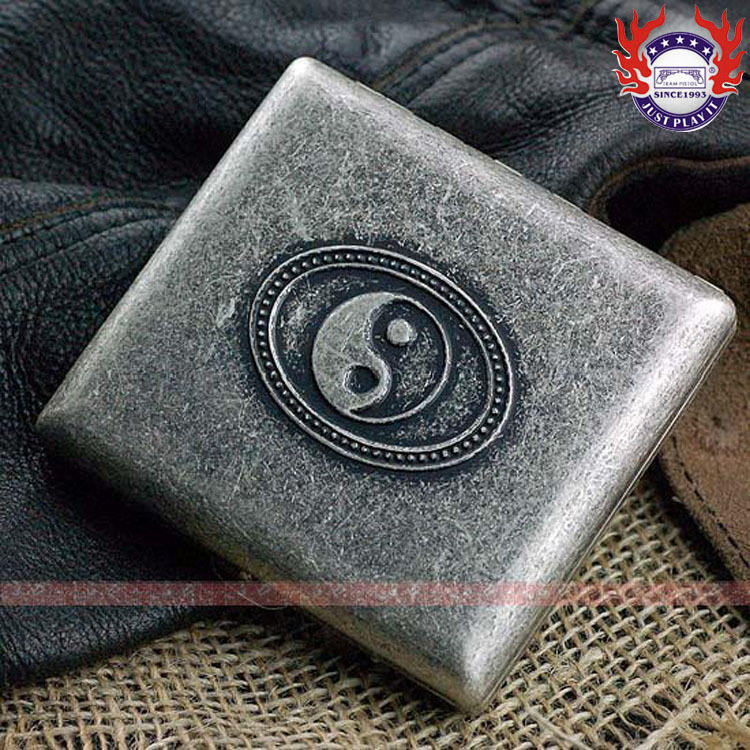 双枪烟盒 铜制烟盒327太极超薄创意 自动烟具粗支20支装送礼