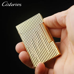 Calorie卡路正品城市之光朗声气体打火机侧滑砂轮纯铜送礼