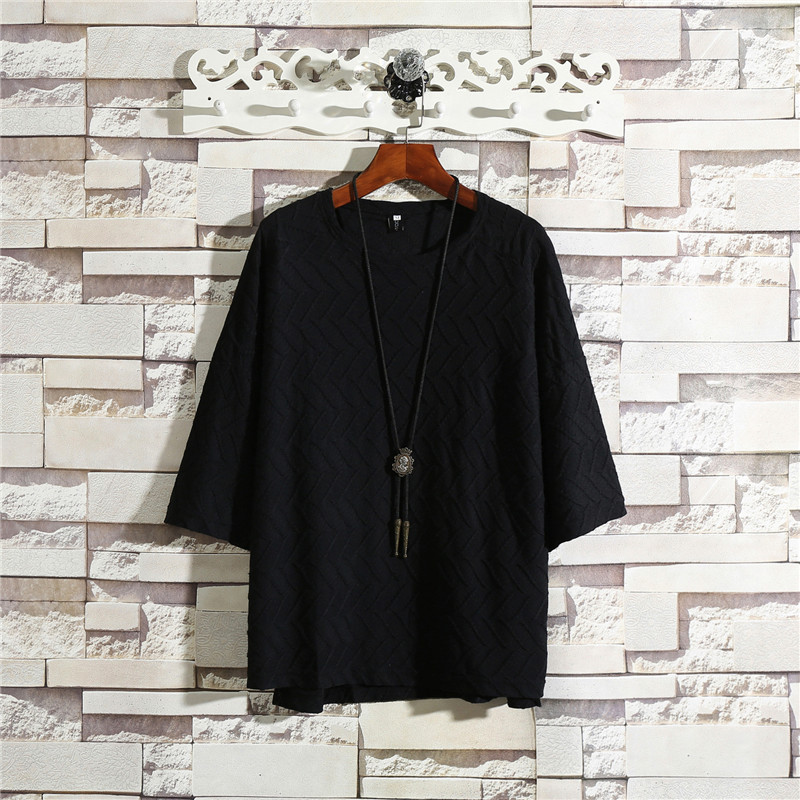 圆领宽松蝙蝠袖潮牌打底衫