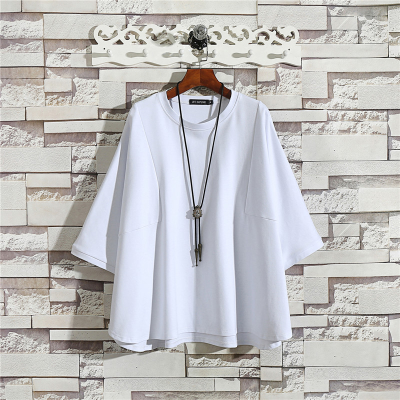 潮牌纯色圆领短袖打底衫