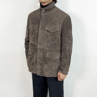 Valmonti肯尼亚男士秋冬反绒拆卸羽绒M65旅行者休闲皮衣外套25033