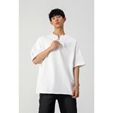 916-T152-特P28无差价2025夏装新美式V领纽扣设计短袖T恤无影墙，男装T恤，星座916