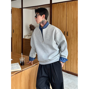916-W97-特P58无差价 现货 重磅 新款拼接假两件卫衣 网图图片