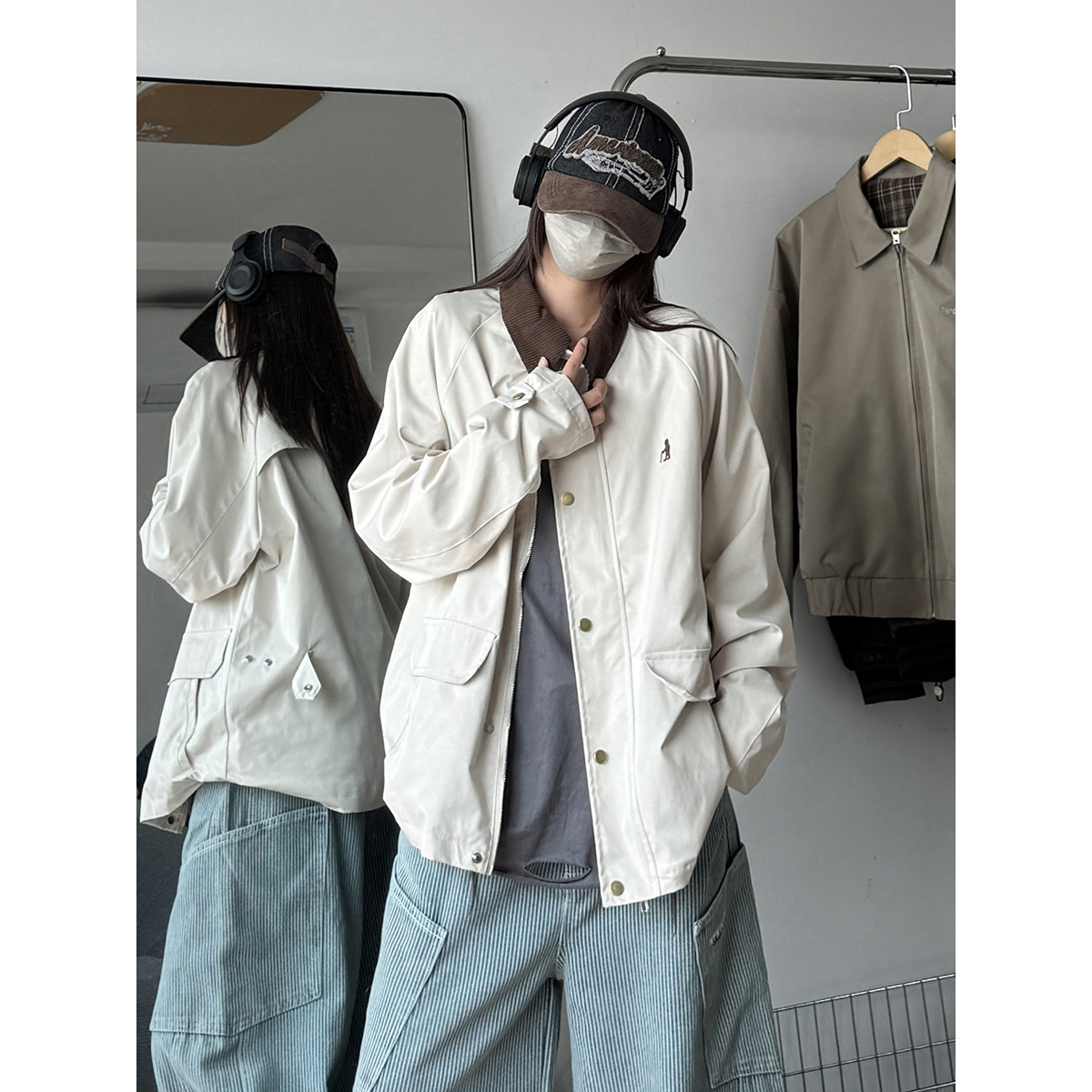 916-968-特P85高品质秋冬新款美式潮设计感工装夹克中性M-3XL,男装夹克,星座916