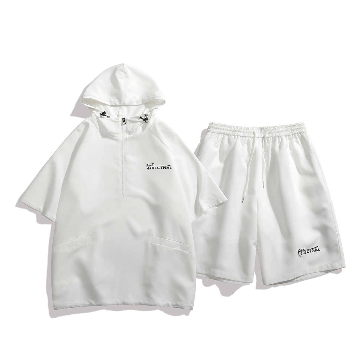 916-955-特P58无差价夏装连帽短袖T恤短裤大码套装白底M-5XL，男装牛仔裤，星座916