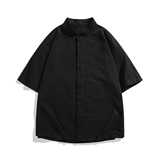 916-C66-特P35无差价棉可二开夏装中式短袖衬衫白底M-5XL，男装T恤，星座916