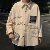 916-C12-P50棉春装美式宽松大码长袖衬衫港风，男装衬衫，星座916