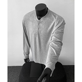 916-T163-特P35无差价现货2026春装百搭亨利领长袖T恤假模，男装T恤，星座916