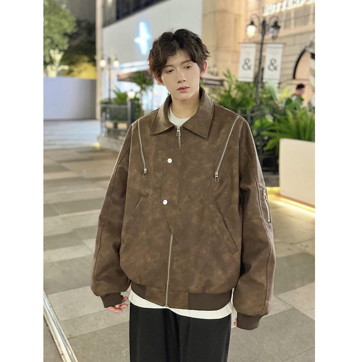 916-961-特P70无差价春装新款美式大码PU皮衣夹克外套港风M-5XL,男装夹克,星座916