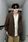 916-966-特P88无差价可脱卸帽秋美式连帽PU皮衣夹克暗黑M-3XL，男装夹克，星座916