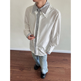 916-C71-特P52无差价深度库存2026春装假两件长袖衬衫S-2XL，男装衬衫，星座916