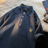 916-C61-P48棉夏季套头大码短袖衬衫港风平铺M-5XL，男装衬衫，星座916