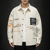 916-C12-P50棉2025春装高街大码长袖衬衫男日系模特M-5XL，男装衬衫，星座916