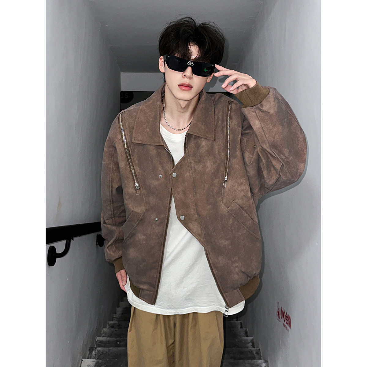 916-961-特P70无差价春装新款美式大码PU皮衣夹克外套暗黑M-5XL，男装夹克，星座916