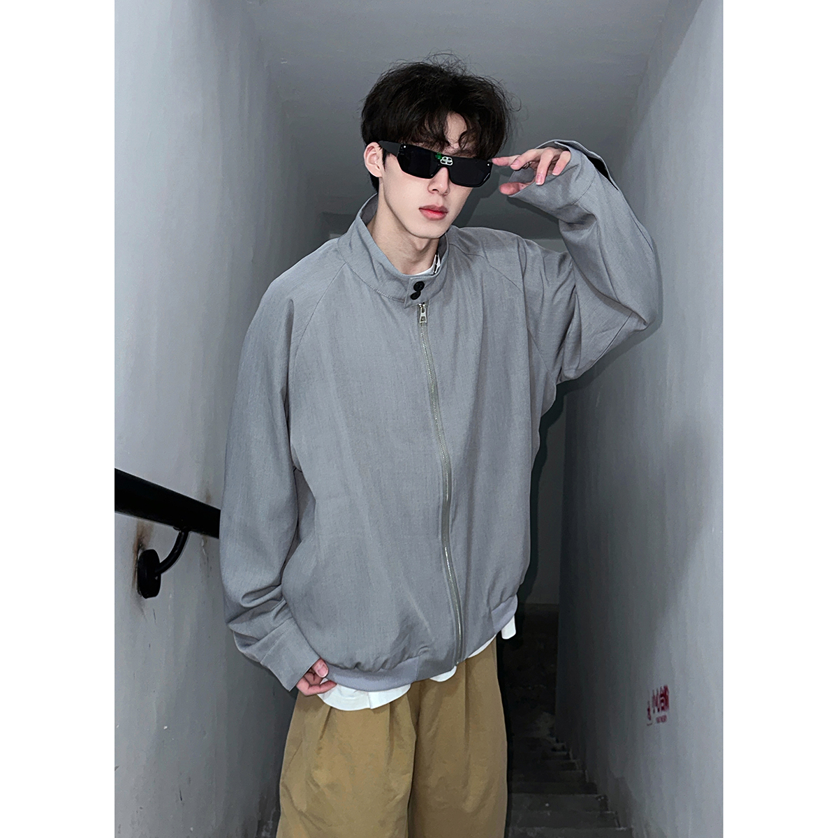 916-973-特70无差价2025秋装新款哈灵顿百搭cleanfit夹克白底，男装夹克，星座916