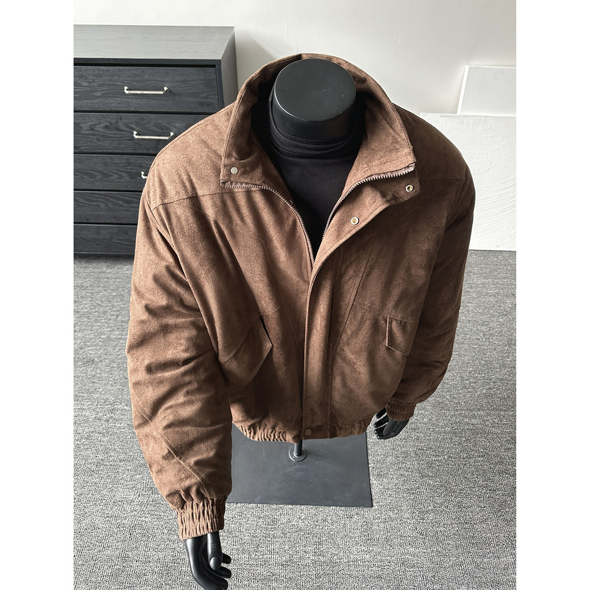 916-8001-P120年货节深度库存赤兔棉服美式麂皮绒棉衣假模，男装棉衣，星座916