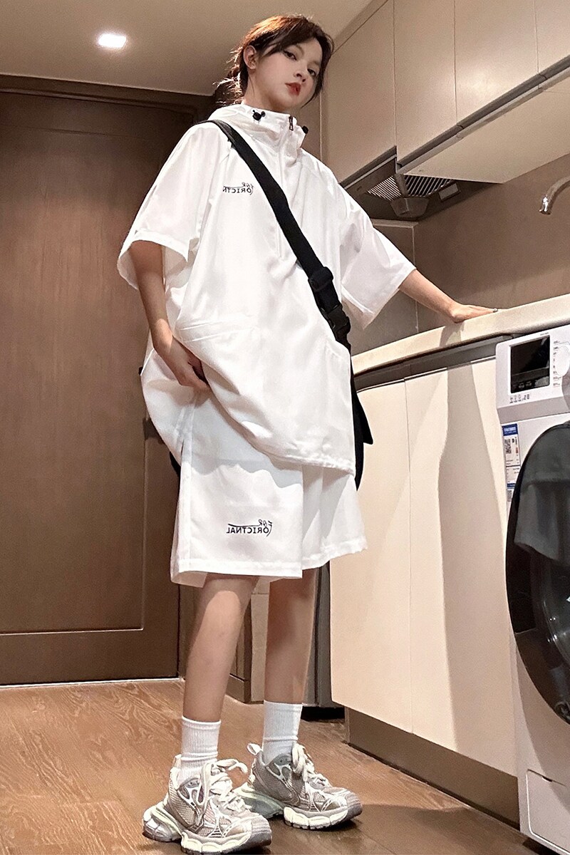 916-955-特P58无差价夏装连帽短袖T恤短裤大码套装中性M-5XL,男装T恤,星座916
