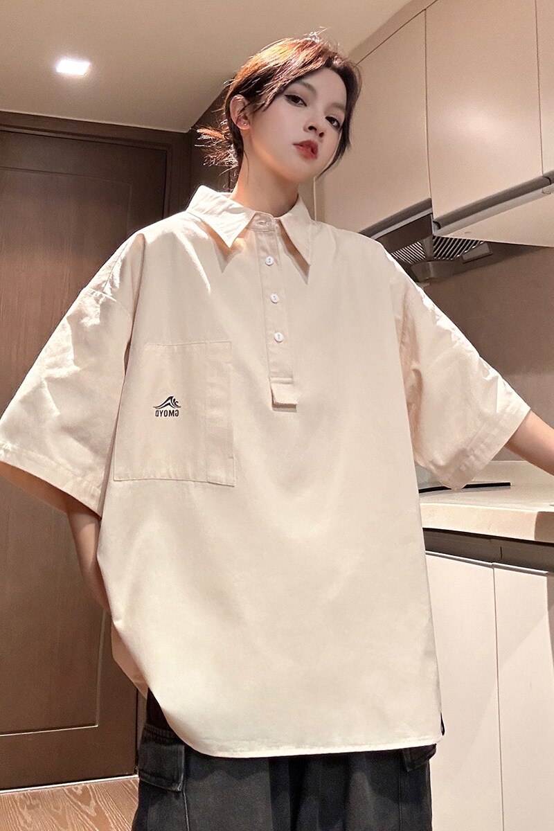 916-C60-P48棉夏装套头大码短袖衬衫中性M-5XL,男装衬衫,星座916