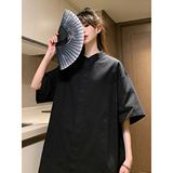 916-C66-特P35无差价棉可二开夏装中式短袖衬衫中性M-5XL，男装T恤，星座916