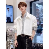 916-C71-特P52无差价深度库存春装假两件休闲长袖衬衫【网图】，男装衬衫，星座916