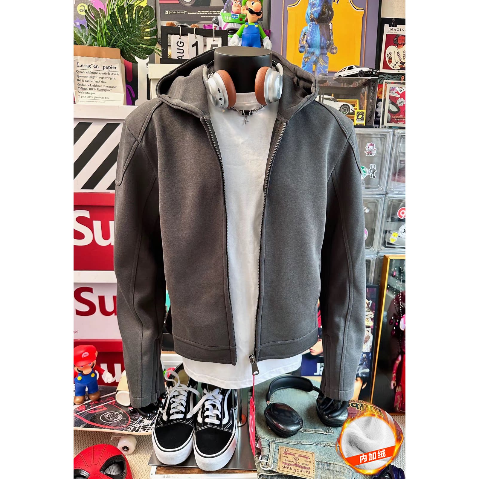 916-W96绒-特P78薄款W96-特P68现货秋冬重磅正肩机车连帽卫衣,男装工装外套,星座916