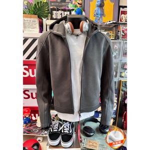 916-W96绒-特P78 薄款W96-特P68 现货 秋冬重磅正肩机车连帽卫衣图片