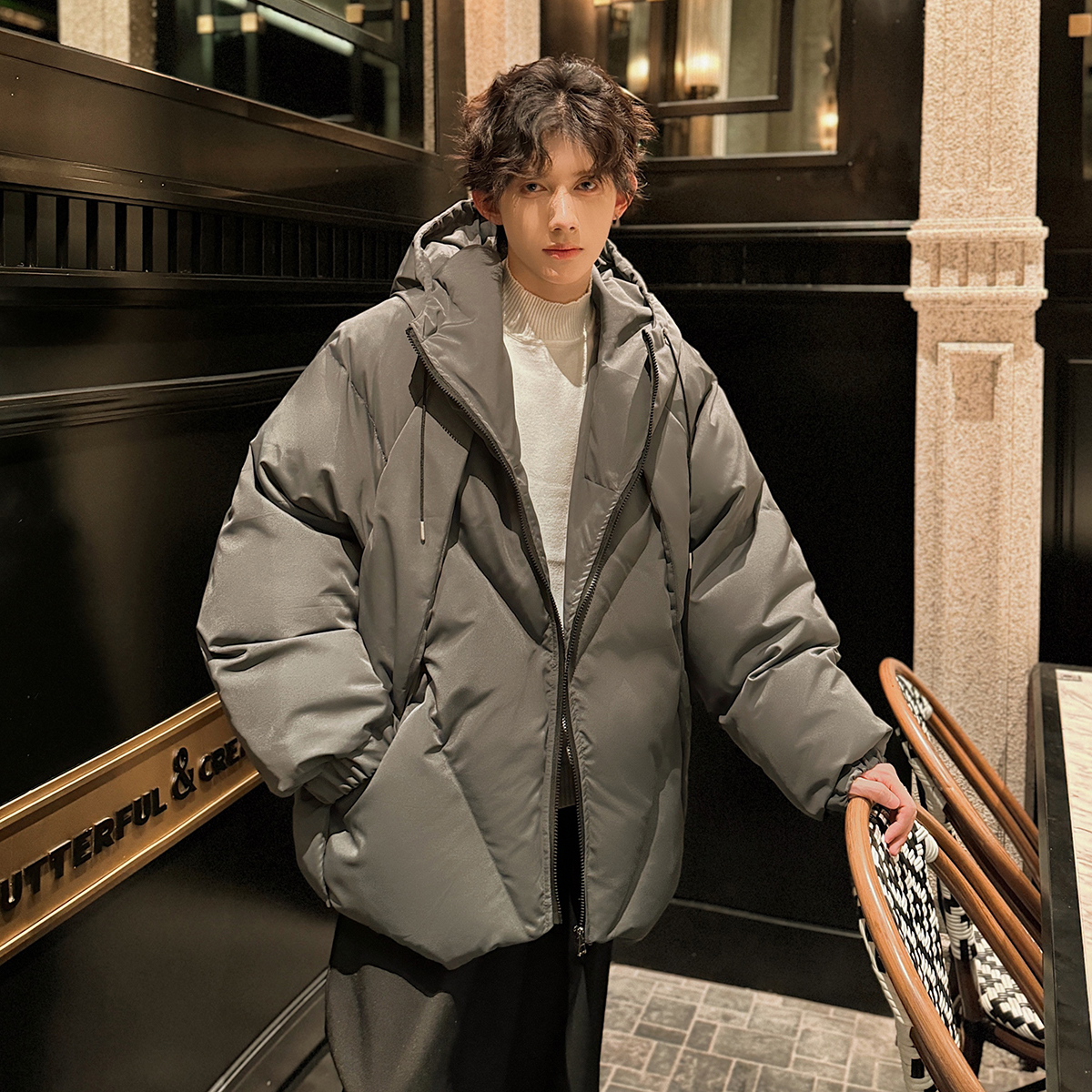 916-965-特P108无差价高品质货足冬装潮大码连帽棉衣港风M-5XL，男装棉衣，星座916