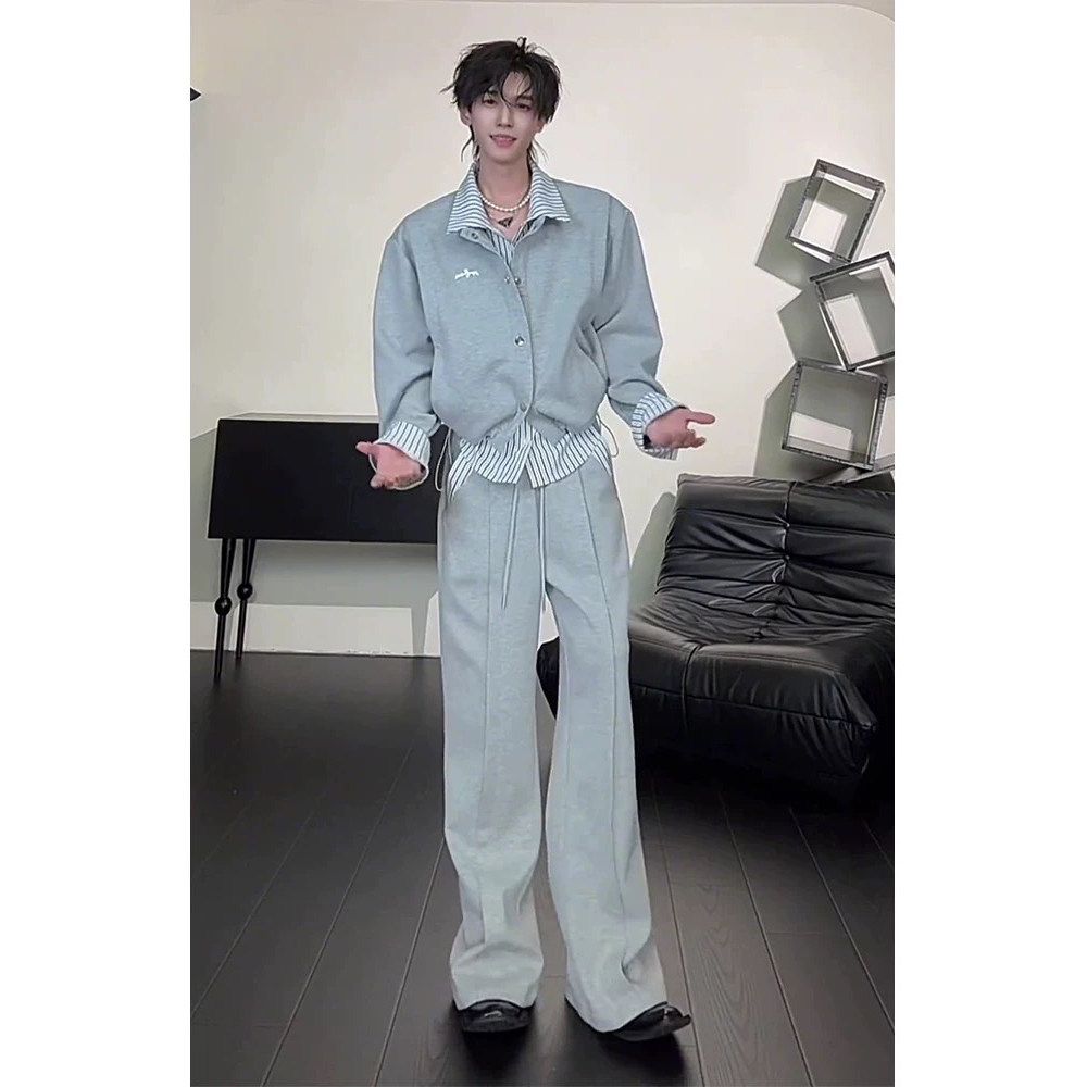 916-上衣W93-特P70裤K76-特P45无差价假两件套装可分开卖网图，男装休闲套装，星座916